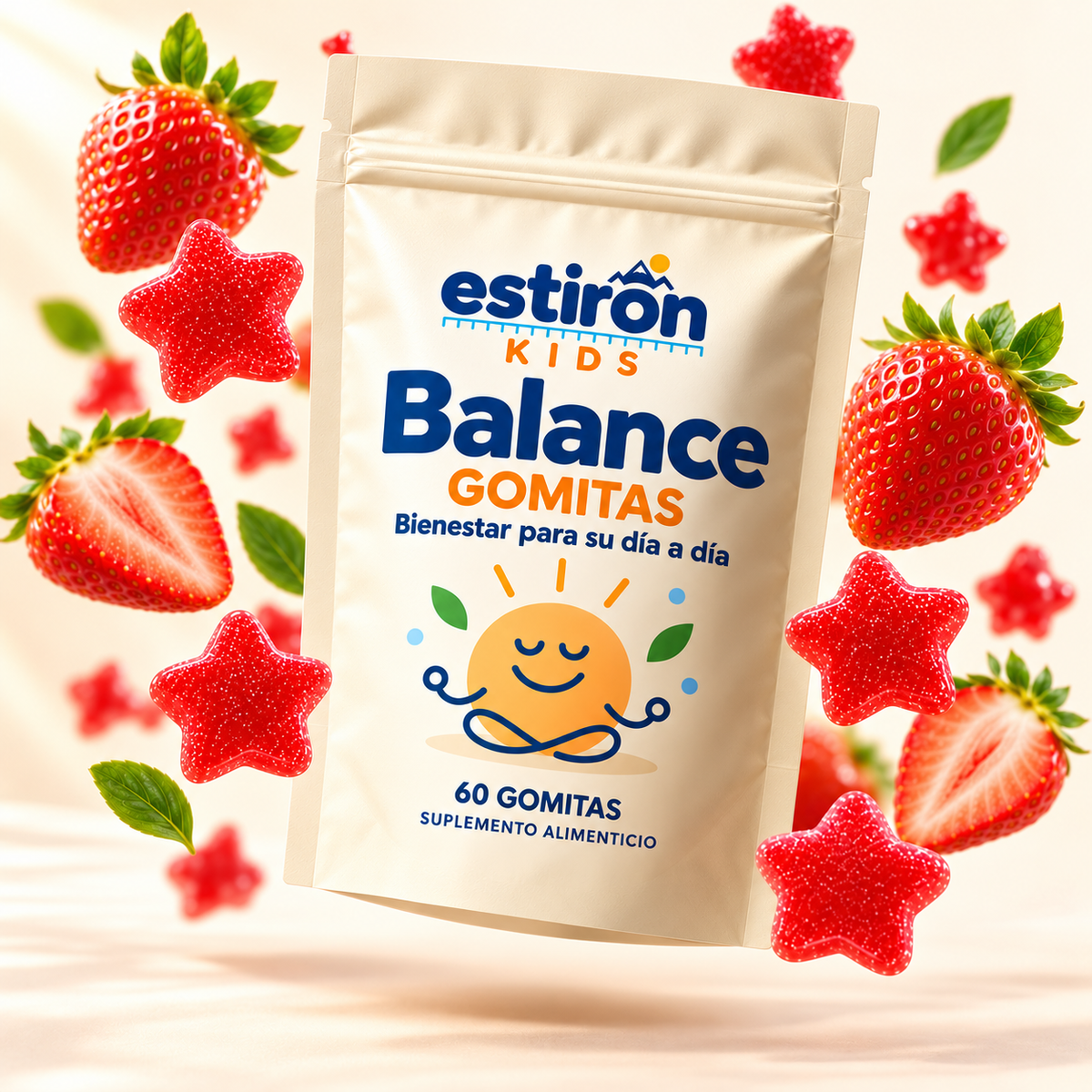 Bolsa Estirón Kids Balance gomitas sabor frutilla