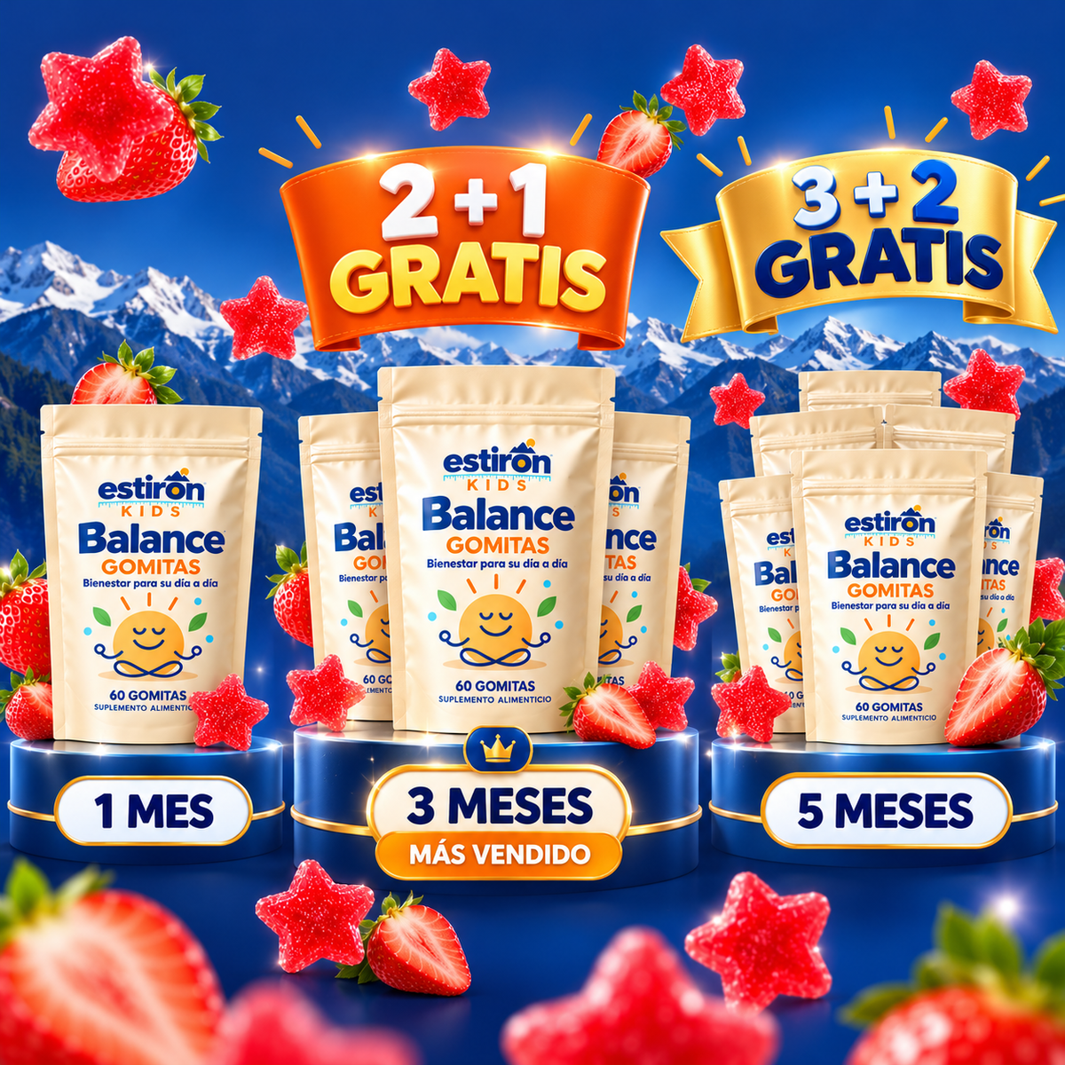 Packs Estirón Kids Balance 1, 2+1 y 3+2