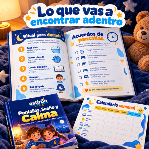 Páginas interiores: ritual para dormir y acuerdos de pantallas