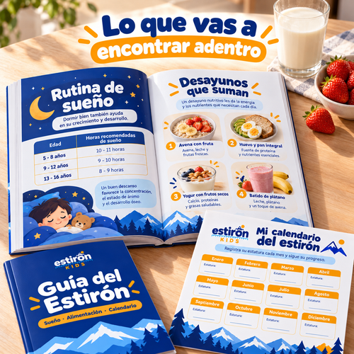 Páginas interiores: rutina de sueño, desayunos y calendario